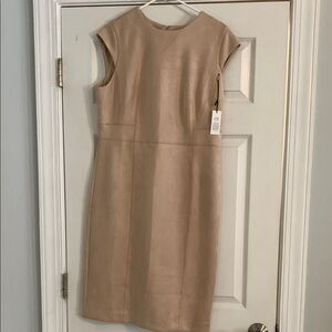 Elegant Suede Tan Dress